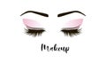 Modern logo for makeup artists. Eye icon with makeup